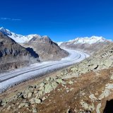 L'importance du glacier d'Aletsch tend immuablement à se réduire (ici en novembre 2024)